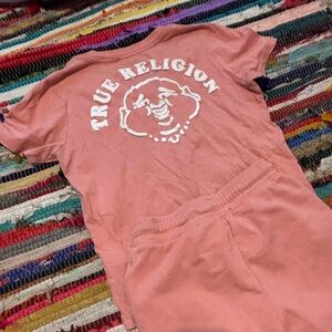 kids Peachy pink, gently worn Authentic True Religion set.
